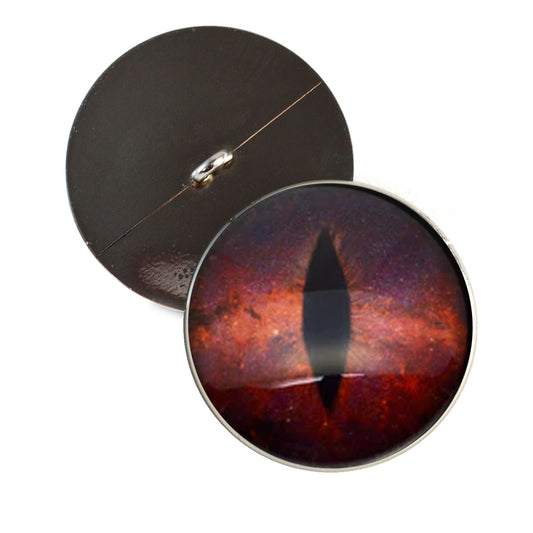Striking Red Galaxy Dragon Sew-On Button Glass Eyes