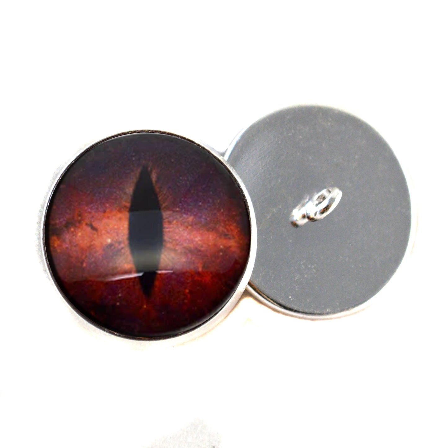 Striking Red Galaxy Dragon Sew-On Button Glass Eyes