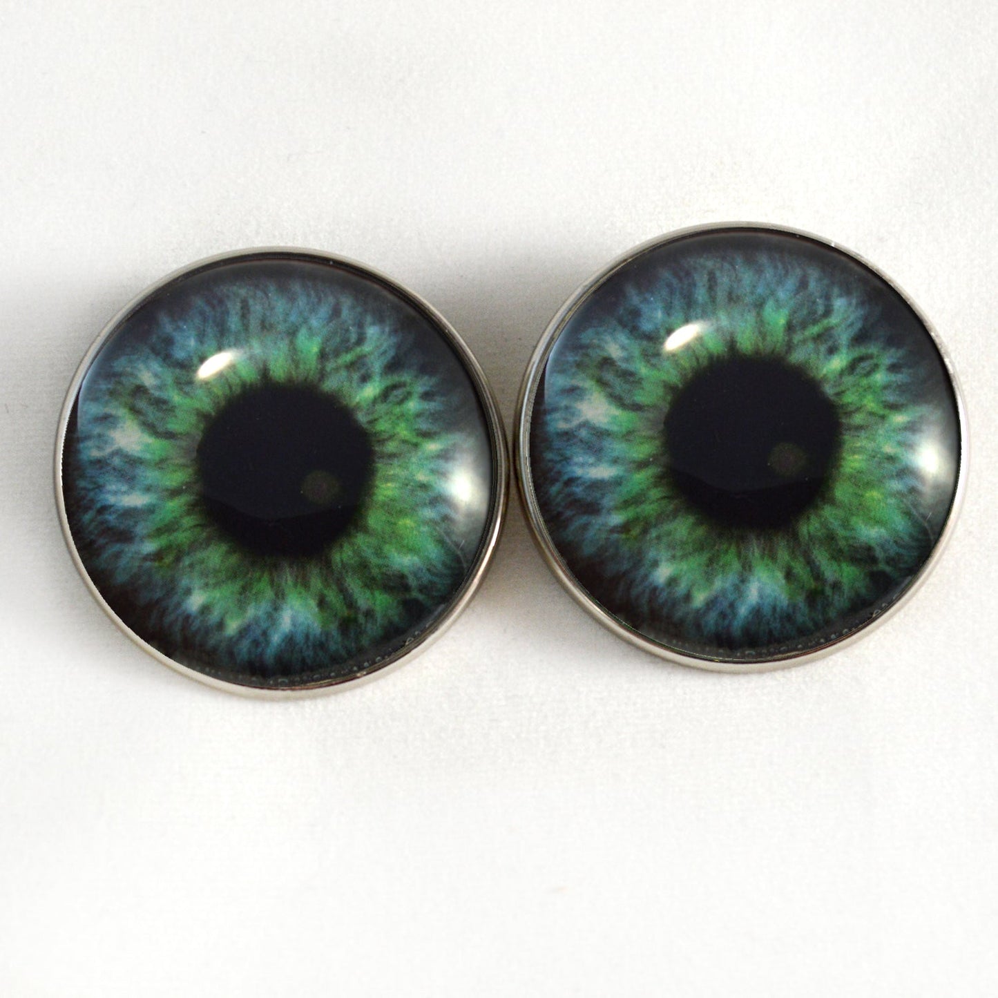 Teal Green Human Sew-On Button Glass Eyes