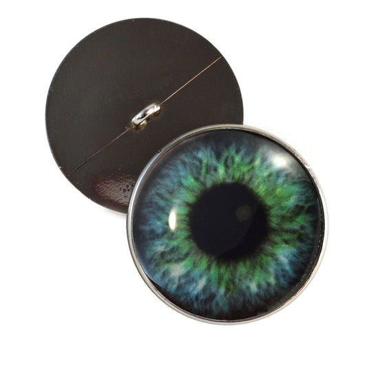 Teal Green Human Sew-On Button Glass Eyes