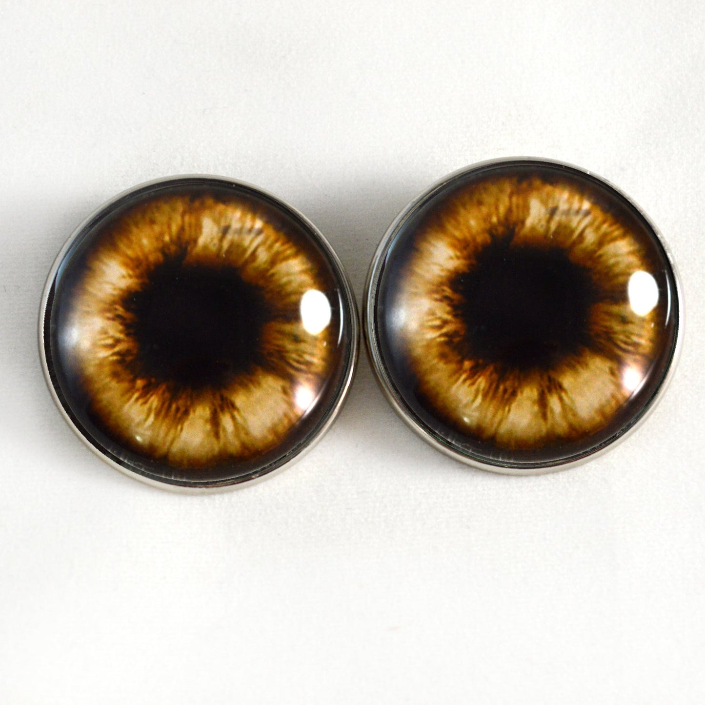 Brown Teddy Bear Sew-On Button Glass Eyes