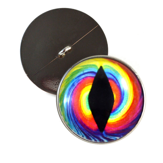 Tie Dye Dragon Sew-On Button Glass Eyes