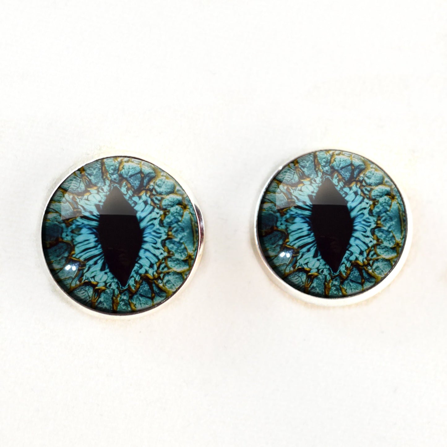 Turquoise Blue Dragon Sew-On Button Glass Eyes