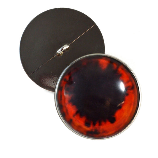 Red Vampire Sew-On Button Glass Eyes