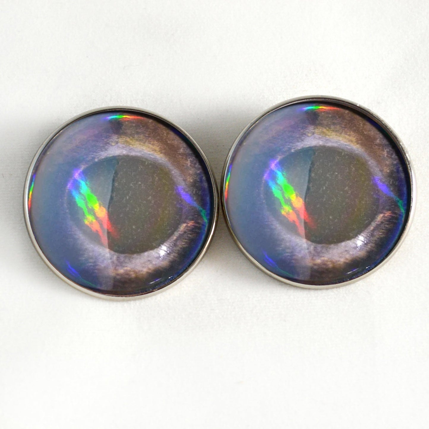 Walleye Iridescent Fish Inspired Sew-On Button Glass Eyes