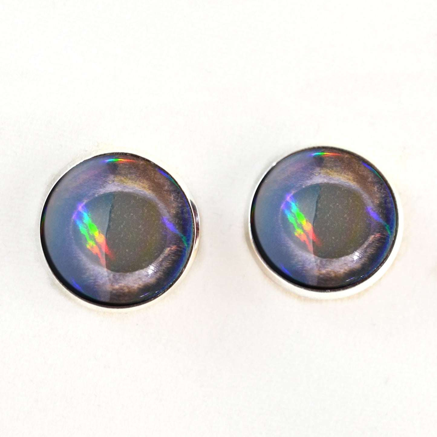 Walleye Iridescent Fish Inspired Sew-On Button Glass Eyes