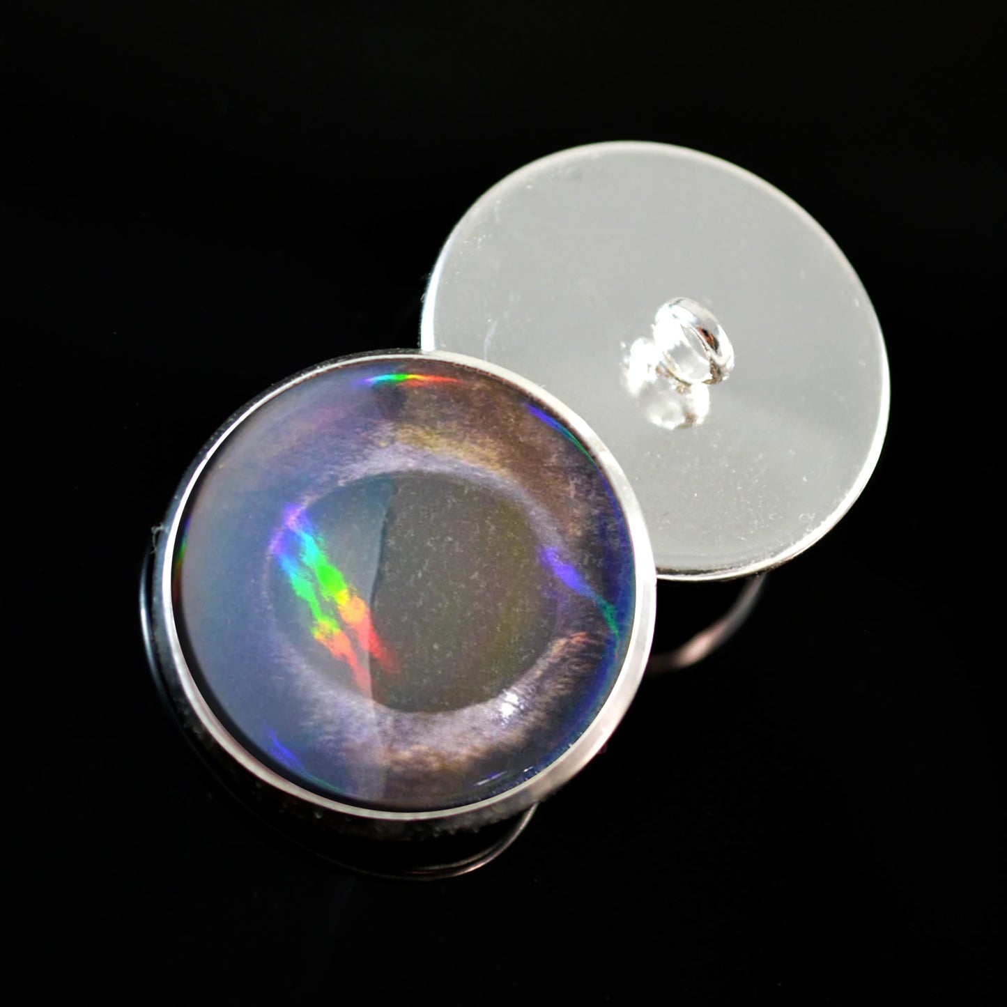 Walleye Iridescent Fish Inspired Sew-On Button Glass Eyes