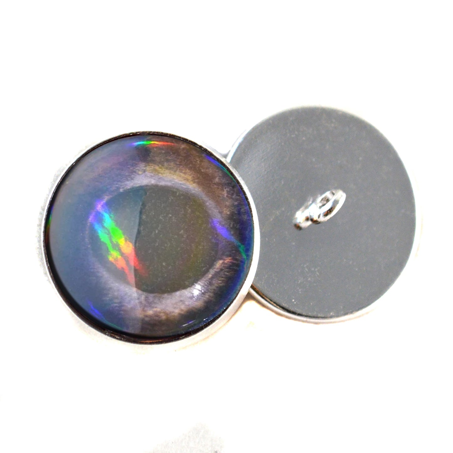 Walleye Iridescent Fish Inspired Sew-On Button Glass Eyes