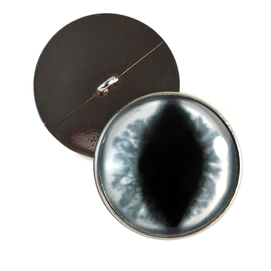 White Dragon Sew-On Button Glass Eyes