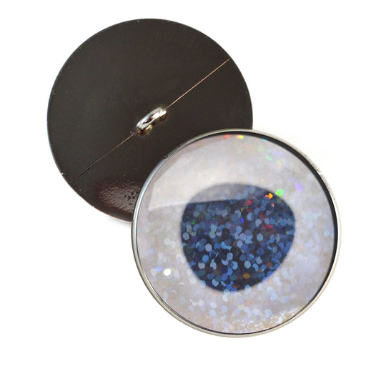 Mother of Pearl White Iridescent Fish Inspired Sew-On Button Glass Eyes