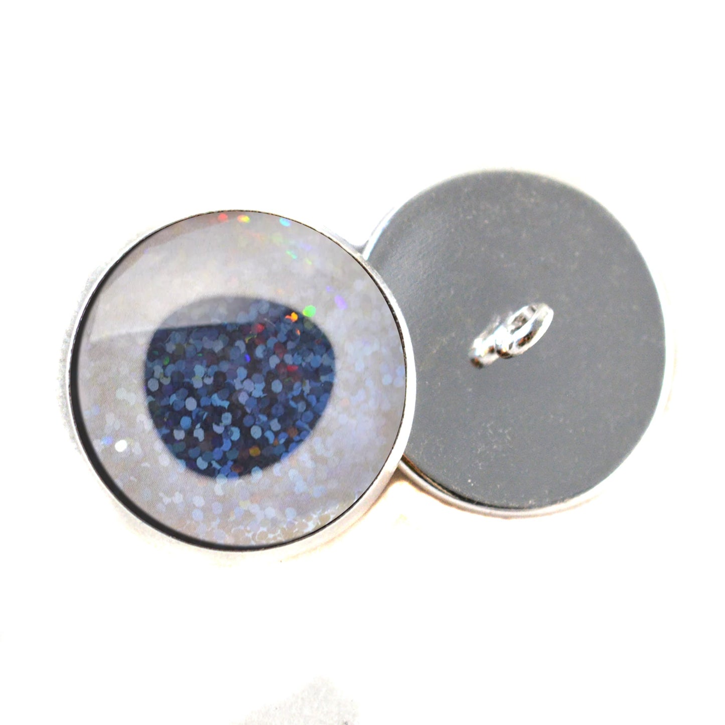 Mother of Pearl White Iridescent Fish Inspired Sew-On Button Glass Eyes