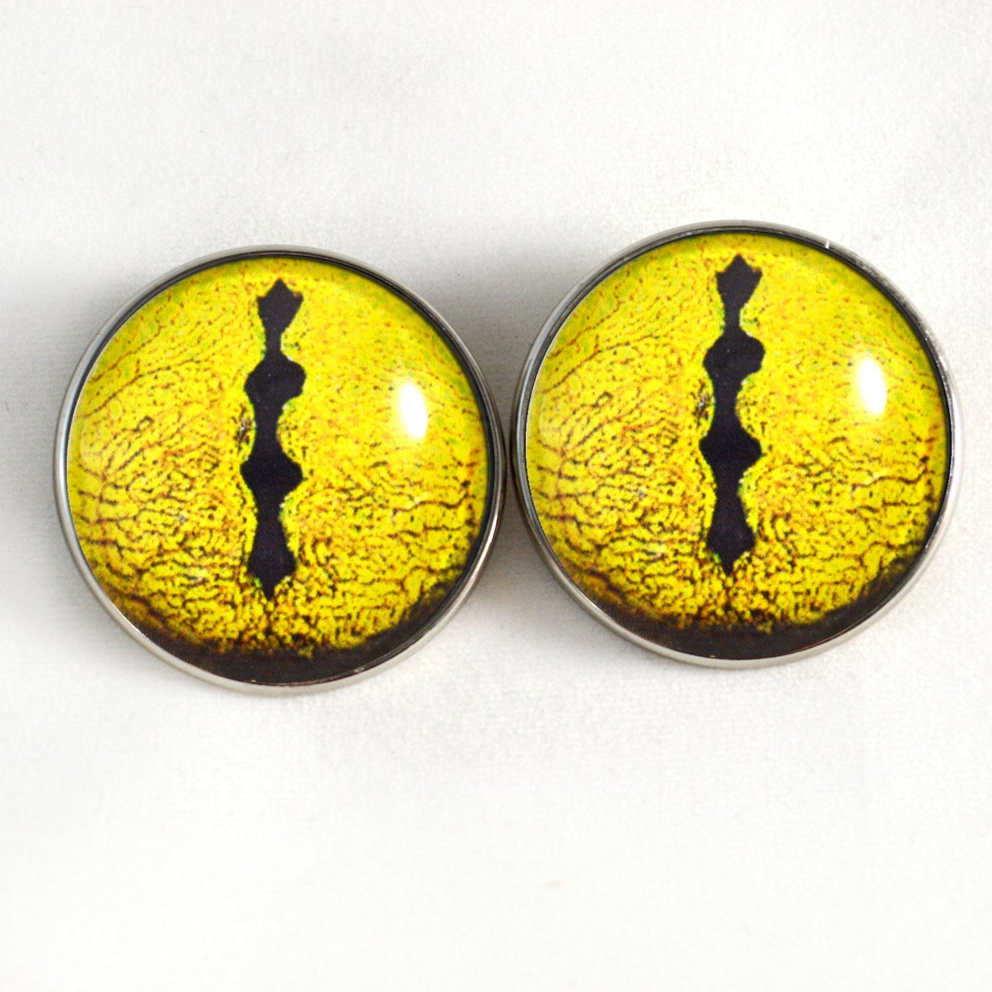 Yellow Snake Sew-On Button Glass Eyes