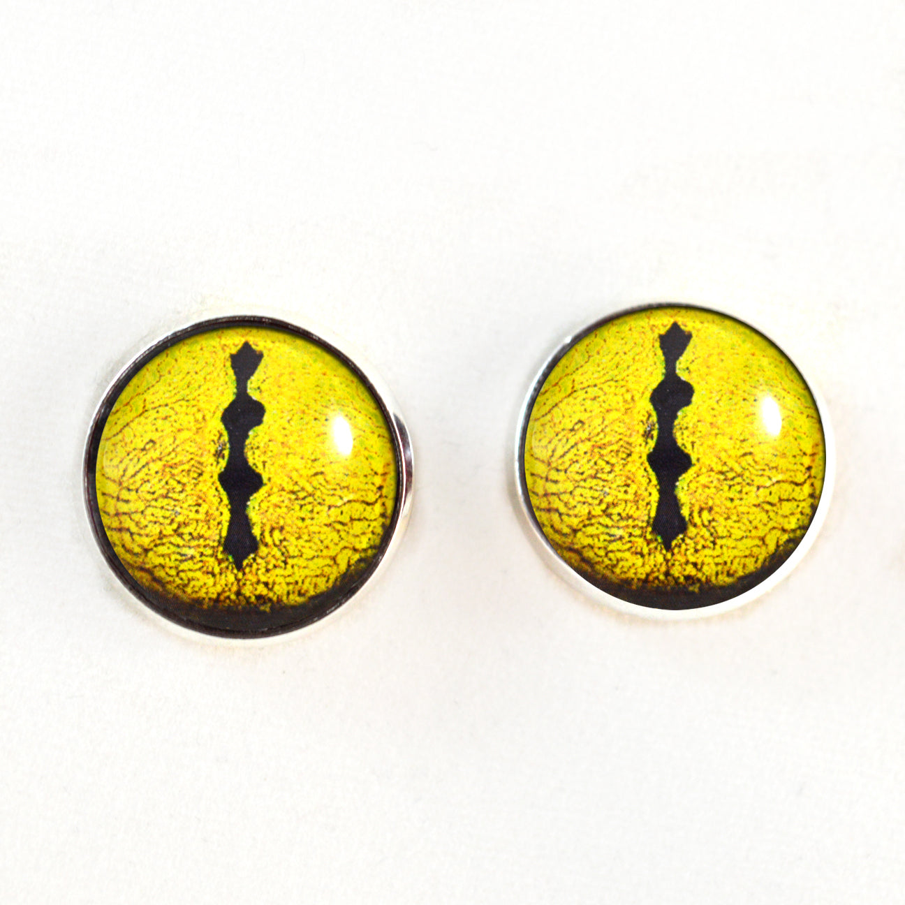 Yellow Snake Sew-On Button Glass Eyes