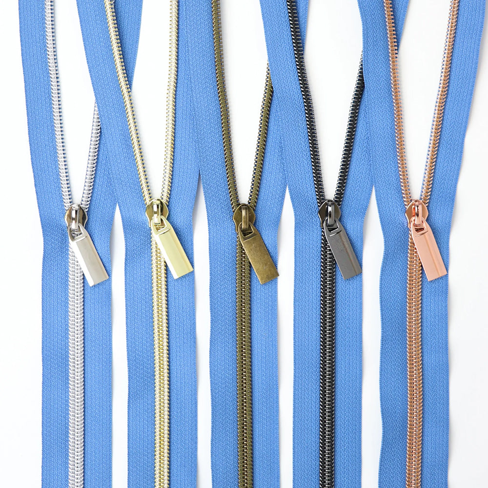 Sallie Tomato, #5 Nylon Coil Zipper (3yds) w/ 9 Zipper Pulls